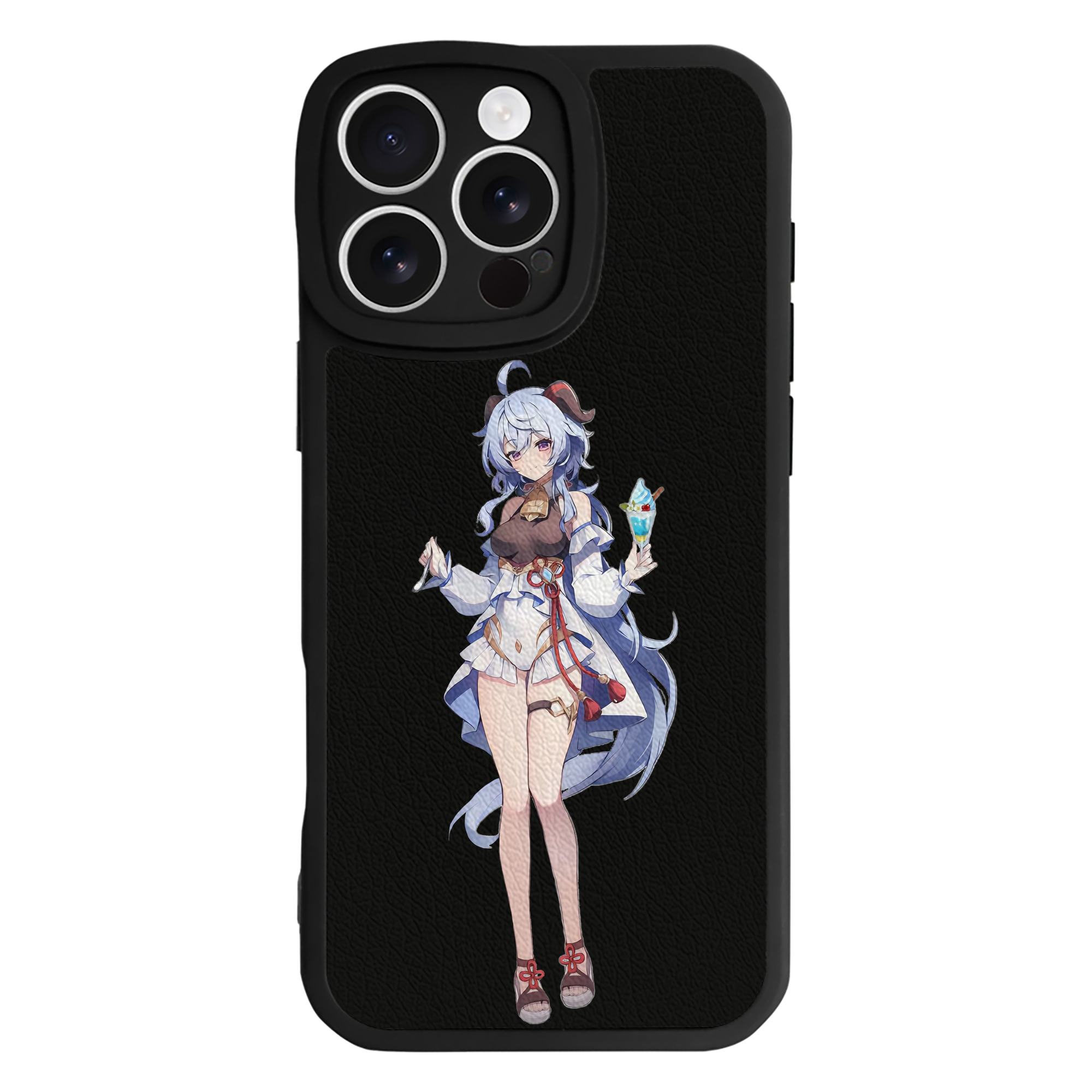 げんし神 甘雨 かんう genshin Ganyu 【iPhone 16シリーズ対応】シリコンスマホケース（レザー調） 材質：シリコン